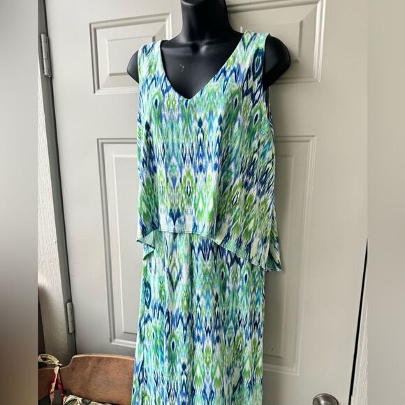 Chicos Ikat Print Popover Maxi Dress Size 0 - Picture 5 of 11